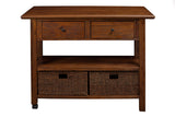 Alpine Furniture Caldwell Kitchen Cart, Antique Cappuccino 6079-05 Antique Cappuccino Acacia Solids & Veneer 28 x 48 x 36