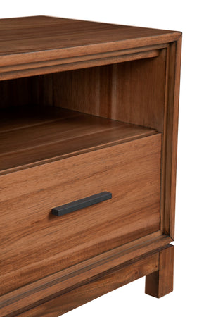 Nova TV Console in Honey Maple - Fully Assembled Mahogany with Dovetail Drawers & Cord Management