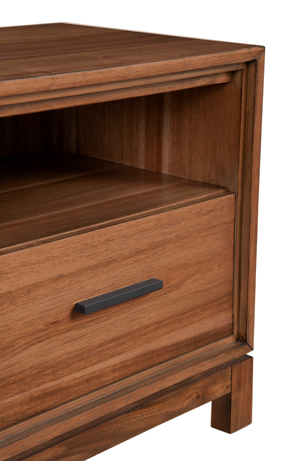 Nova TV Console in Honey Maple - Fully Assembled Mahogany with Dovetail Drawers & Cord Management