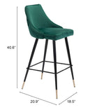 English Elm EE2641 100% Polyester, Plywood, Steel Modern Commercial Grade Bar Chair Green, Black, Gold 100% Polyester, Plywood, Steel