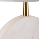 Sagebrook Home Contemporary Marble, 25"h Round Table Lamp, White/off White 50736 White Marble