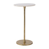 Sagebrook Home Contemporary Metal, 24"h Round Drink Table, Gold/white 17063 Gold Aluminum