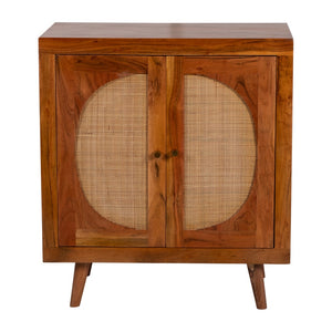 Sagebrook Home Contemporary Wood/cane, 30x33" 2-door Cabinet. Natural 17871 Brown Acacia Wood