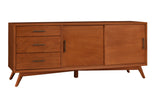 Alpine Furniture Flynn Large TV Console, Acorn 966-10 Acorn Mahogany Solids & Okoume Veneer 64 x 19 x 27