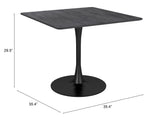 Zuo Modern Molly MDF, Steel Modern Commercial Grade Dining Table Black MDF, Steel