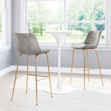 English Elm EE2713 100% Polyester, Plywood, Steel Modern Commercial Grade Bar Chair Gray, Gold 100% Polyester, Plywood, Steel