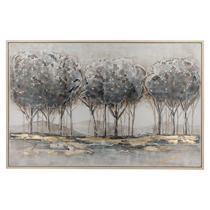 Sagebrook Home Contemporary 62x42 Trees On Canvas, Gray 70074 Gray Pine