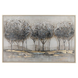 Contemporary 62x42 Trees On Canvas, Gray