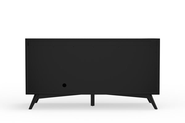 Alpine Furniture Flynn Small TV Console, Black 966BLK-15 Black Mahogany Solids & Veneer 50 x 20 x 27