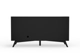 Alpine Furniture Flynn Small TV Console, Black 966BLK-15 Black Mahogany Solids & Veneer 50 x 20 x 27