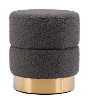 Zuo Modern Eureka 100% Polyester, Plywood, MDF, Stainless Steel Modern Ottoman Dark Gray 100% Polyester, Plywood, MDF, Stainless Steel