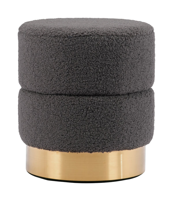 Zuo Modern Eureka 100% Polyester, Plywood, MDF, Stainless Steel Modern Ottoman Dark Gray 100% Polyester, Plywood, MDF, Stainless Steel