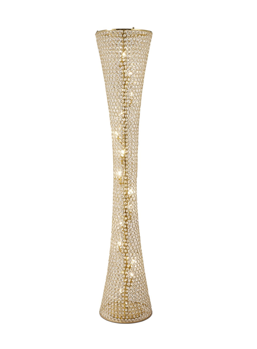 Bethel Gold Floor Lamp with Crystal Accents – Dimmable Metal Design for Elegant Room Lighting