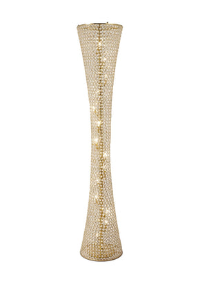 Bethel Gold Floor Lamp in Metal & Crystal