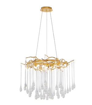 Bethel Gold Chandelier in Aluminum & Glass