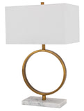 Bethel Gold Table Lamp in Metal & Marble