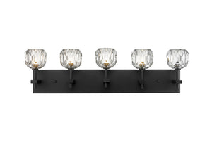 Bethel Black Wall Sconce in Metal & Crystal