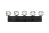 Bethel Black Wall Sconce in Metal & Crystal