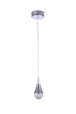 Bethel Chrome LED Single Pendant Lighting in Metal & Crystal