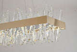 Bethel Gold LED Chandelier in Stainless Steel & Crystal