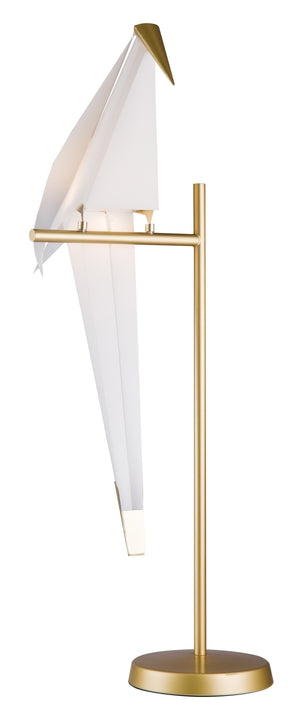 Bethel Gold LED Table Lamp with Detachable Swinging Bird - Perfect for Reading & Illumination