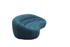 VIG Furniture Divani Casa Yolonda - Modern Curved Dark Teal Fabric Sofa VGEV2126C-SOFA-C-15