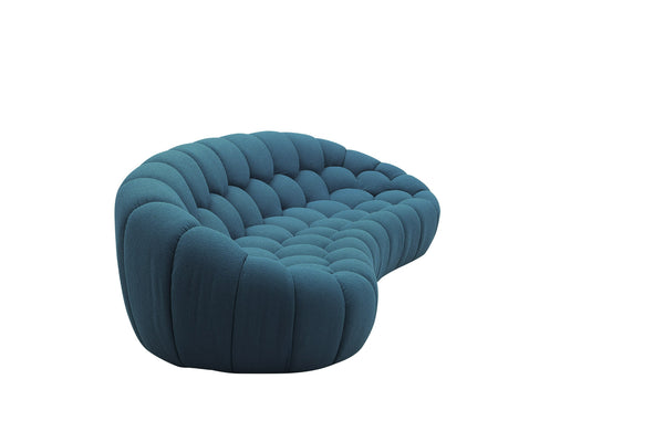 VIG Furniture Divani Casa Yolonda - Modern Curved Dark Teal Fabric Sofa VGEV2126C-SOFA-C-15