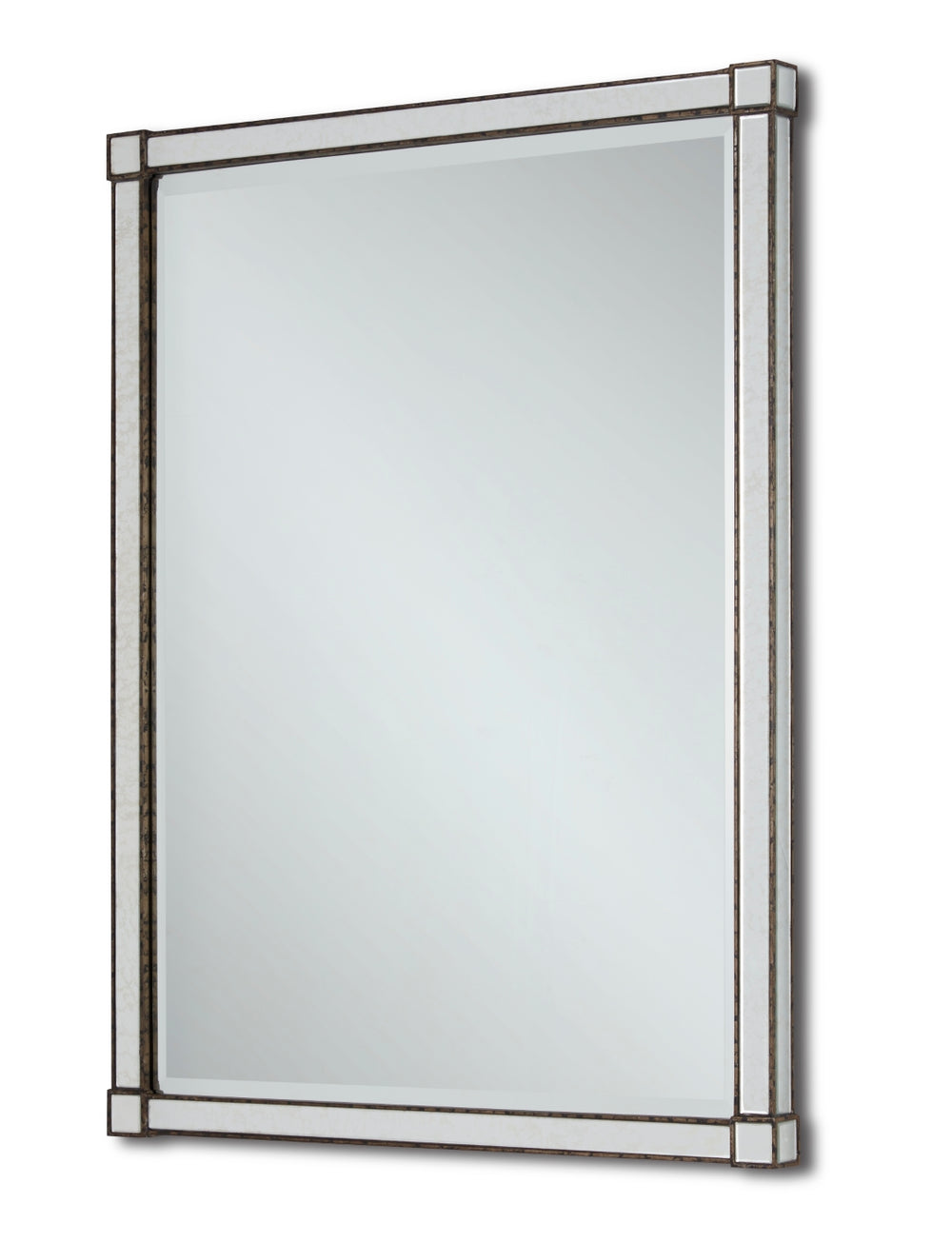 Monarch Mirror - Antique Beveled Glass Design with Silver Viejo Finish, Versatile Hanging Options