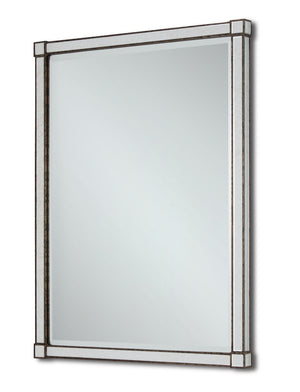 Monarch Mirror - Antique Beveled Glass Design with Silver Viejo Finish, Versatile Hanging Options