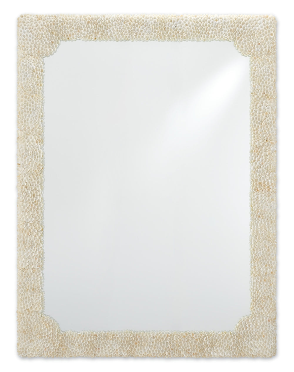 Leena Large Decorative Mirror with Hand-Applied Clam Rose Shells – Versatile Hanging Options Available