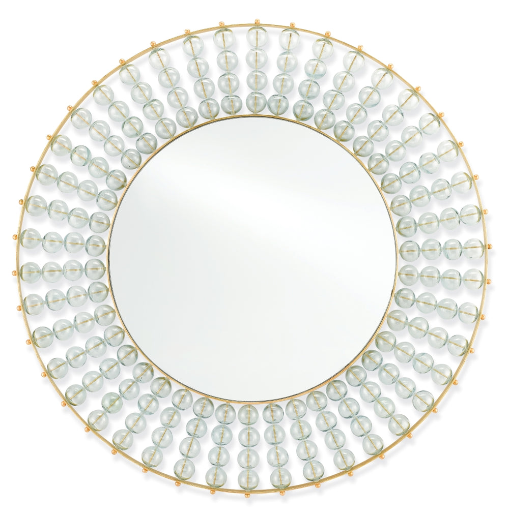 Calais Decorative Mirror with Gold Leaf Finish & Recycled Glass Accents – Elegant Home Decor Piece