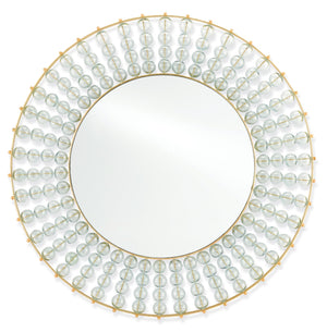 Calais Decorative Mirror with Gold Leaf Finish & Recycled Glass Accents – Elegant Home Decor Piece