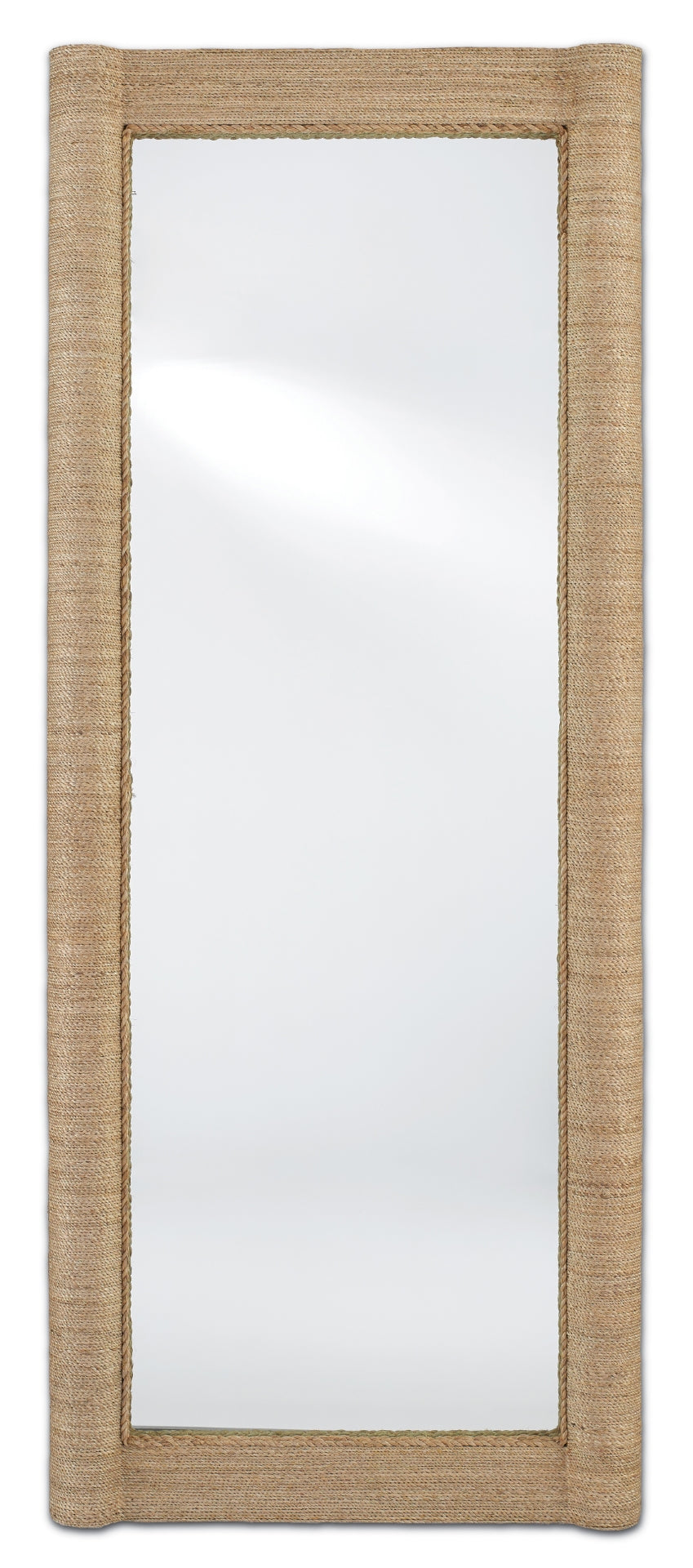 Vilmar Floor Mirror - Handcrafted Abacá Rope Frame, Elegant Design, 74" Tall, Perfect for Any Space!