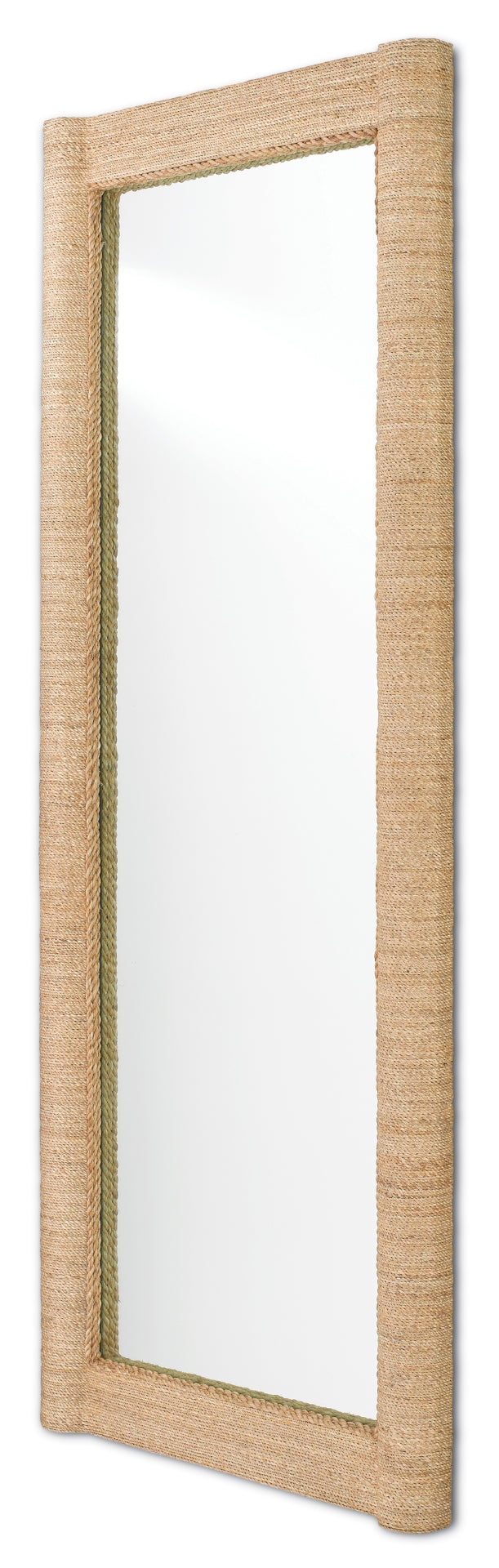 Vilmar Floor Mirror - Handcrafted Abacá Rope Frame, Elegant Design, 74" Tall, Perfect for Any Space!