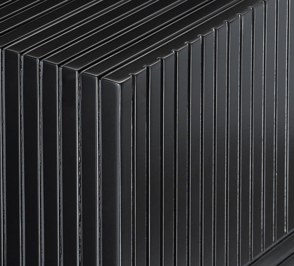 Odense Black Pedestal - Stylish Engineered Wood Accent Table with Adjustable Glides for Any Space