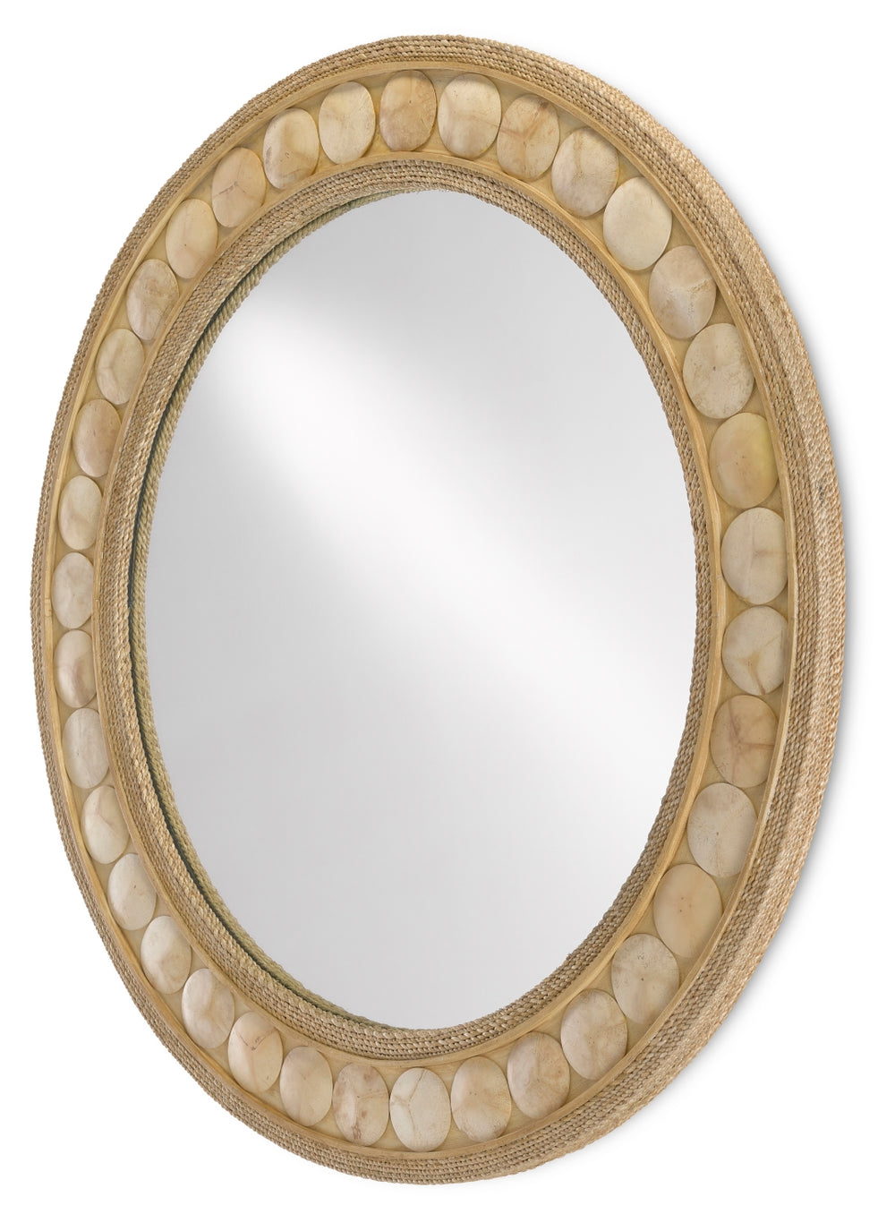 Buko Round Mirror - Nautical Elegance with Abaca Rope and Coco Shell Frame for Chic Interiors