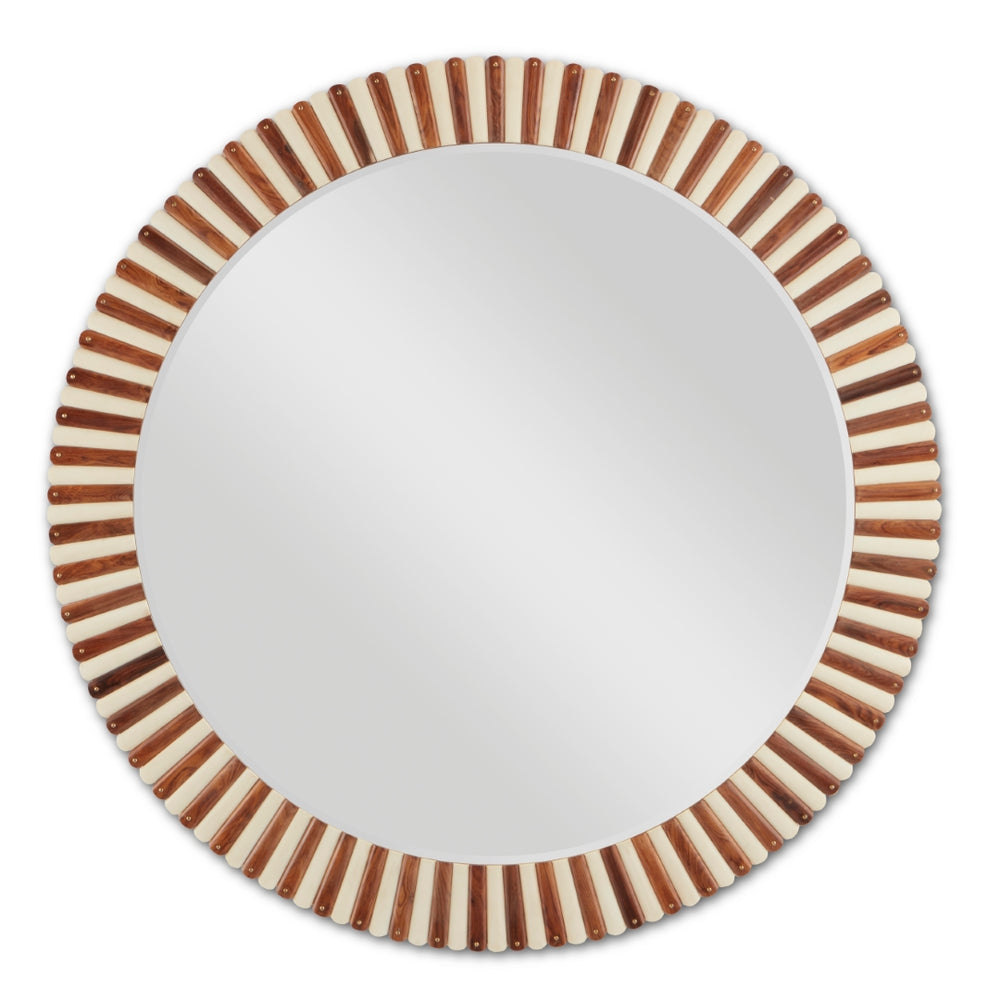 Muse Large Decorative Mirror with Sheesham Wood & Composite Frame – Elegant Fluted Design