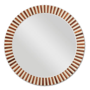 Muse Large Decorative Mirror with Sheesham Wood & Composite Frame – Elegant Fluted Design