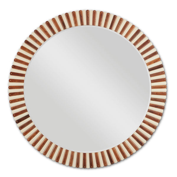 Muse Large Decorative Mirror with Sheesham Wood & Composite Frame – Elegant Fluted Design
