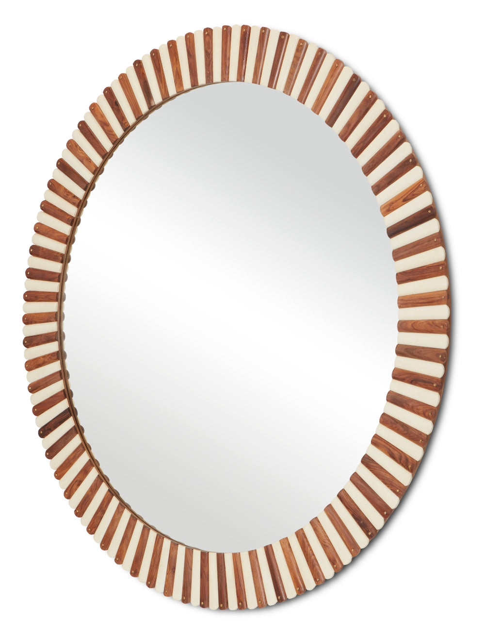 Muse Large Decorative Mirror with Sheesham Wood & Composite Frame – Elegant Fluted Design