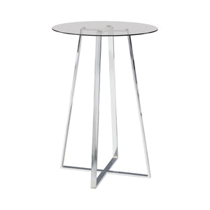 Contemporary Glass Top Bar Table Chrome