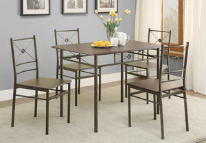 Casual 5-piece Rectangular Dining Set Dark Bronze