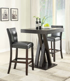 Modern Upholstered Bar Stools Black and Cappuccino (Set of 2)