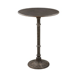 French Round Bar Table Dark Russet and Antique Bronze