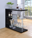 Contemporary Rectangular 2-shelf Bar Unit