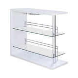 Contemporary Rectangular 2-shelf Bar Unit