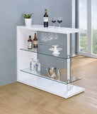 Contemporary Rectangular 2-shelf Bar Unit