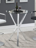 Contemporary Round Glass Top Bar Table Chrome