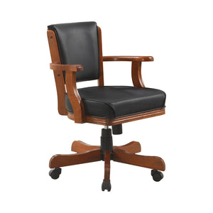 Mitchell Traditional Upholstered Game Chair Chestnut and Black