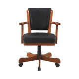 Mitchell Traditional Upholstered Game Chair Chestnut and Black